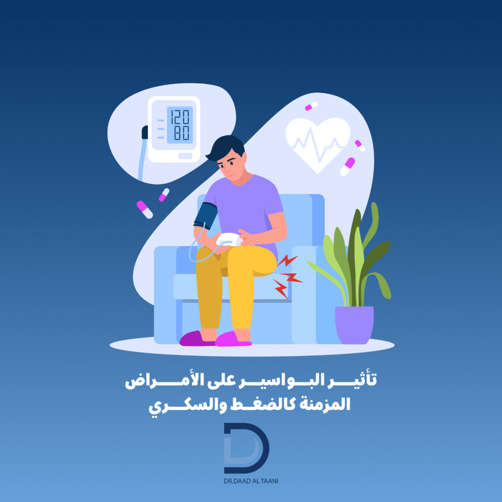 تاثير البواسير على الامراض المزمنة كالضغط و السكري