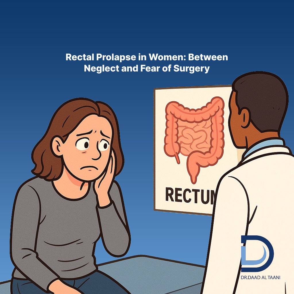 Rectal prolapse in women Between neglect and fear of surgery, with Dr. Daad Al-Taani's Clinic, the best hemorrhoid specialist for women in the UAE