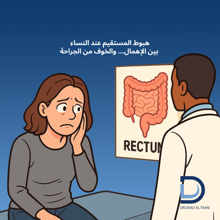 هبوط المستقيم عند النساء بين الإهمال والخوف من الجراحة مع عيادة د. دعد الطعاني افضل طبية بواسير للنساء فى الامارات