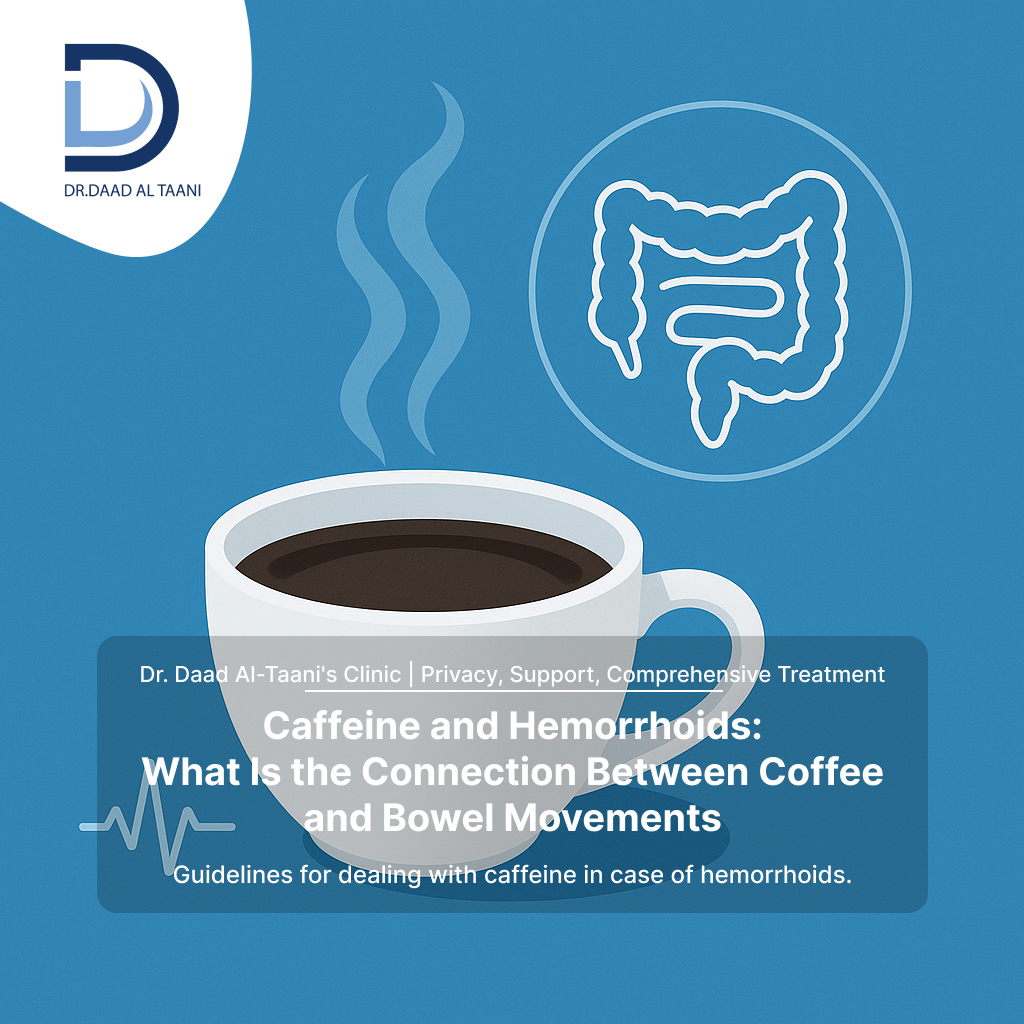 Caffeine and hemorrhoids What is the relationship between coffee and bowel movements With Dr. Daad Al-Taani's clinic, the best hemorrhoid specialist for women in the UAE