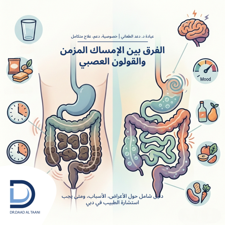 الفرق بين الإمساك المزمن والقولون العصبي مع عيادة د